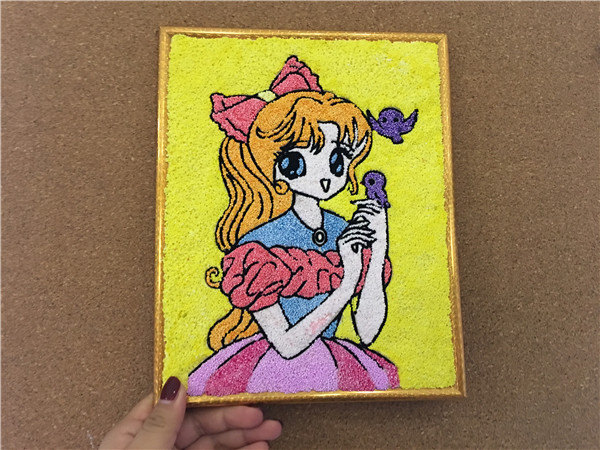 美丽金发公主珍珠泥作品,儿童亲子乐园的分享