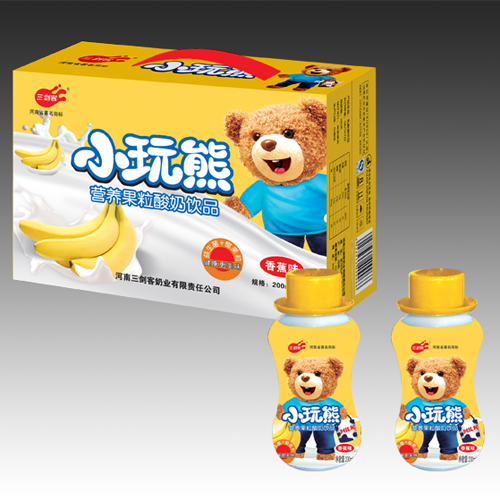 三剑客牛奶 小玩熊儿童营养果粒酸奶上海招代理_1