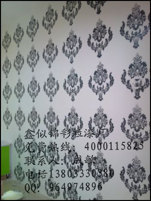 鑫似錦邀您看市場發(fā)展優(yōu)質項目3D彩妝漆背景墻顆粒漆_2