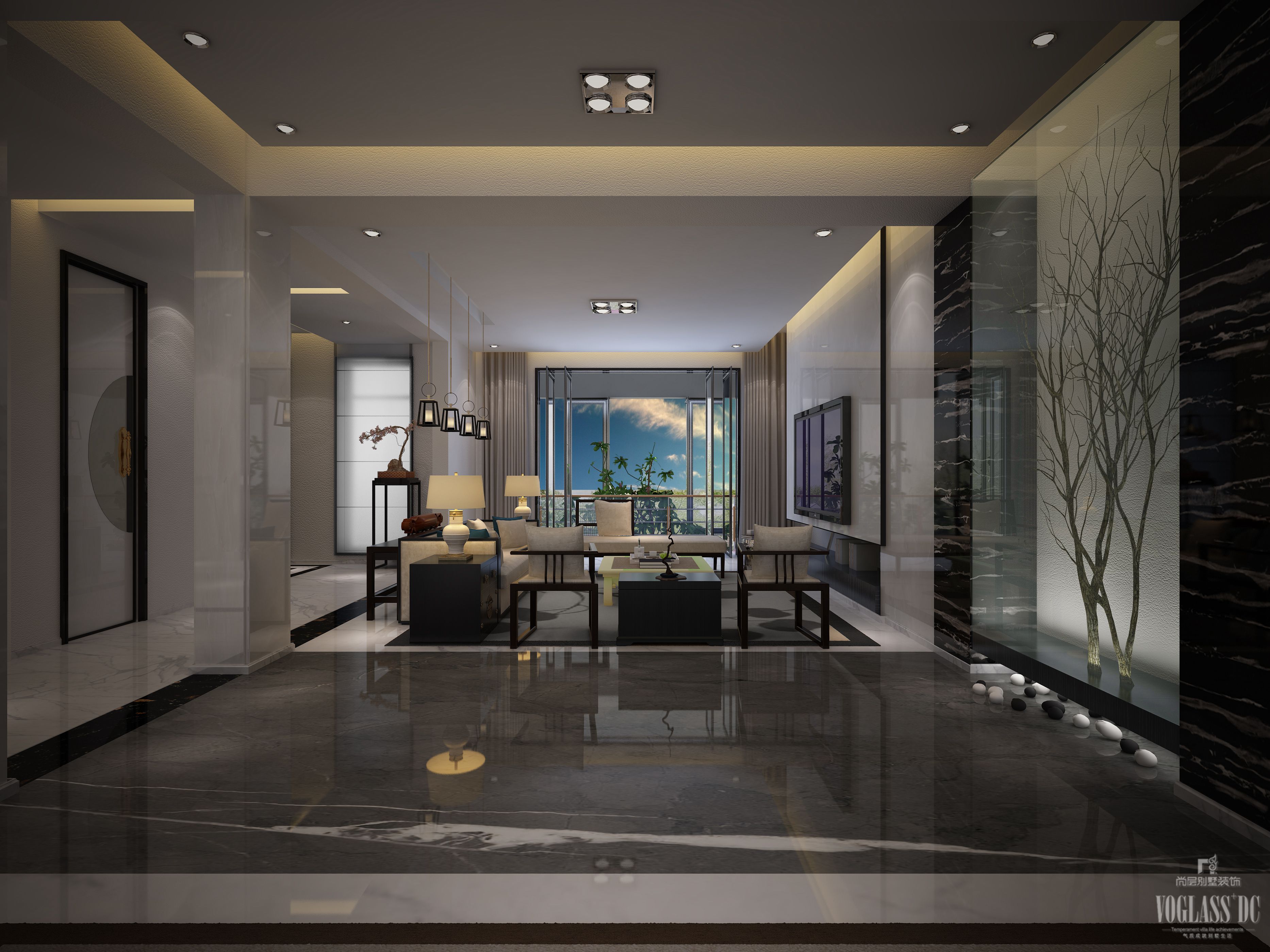 上海尚層裝飾_別墅裝修中海悅府現(xiàn)代簡約_4