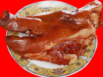 德州熟食培訓學習鹵豬頭肉豬下貨做法_1