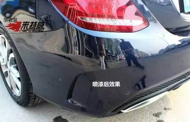 上海車漆快修加盟店30分鐘快速修復(fù)新奔馳C后杠剮蹭_2