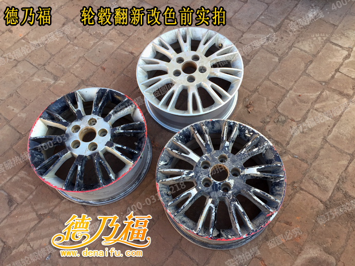 德乃福為江西南昌車主做輪轂改色，白色與紅色相間更顯高貴_3