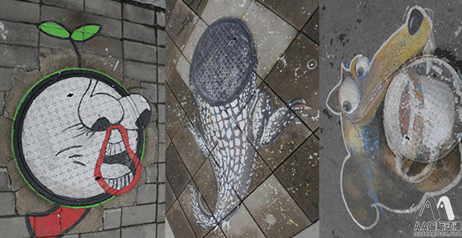 山東高校學子手繪井蓋：一曲青春的動漫贊歌_1