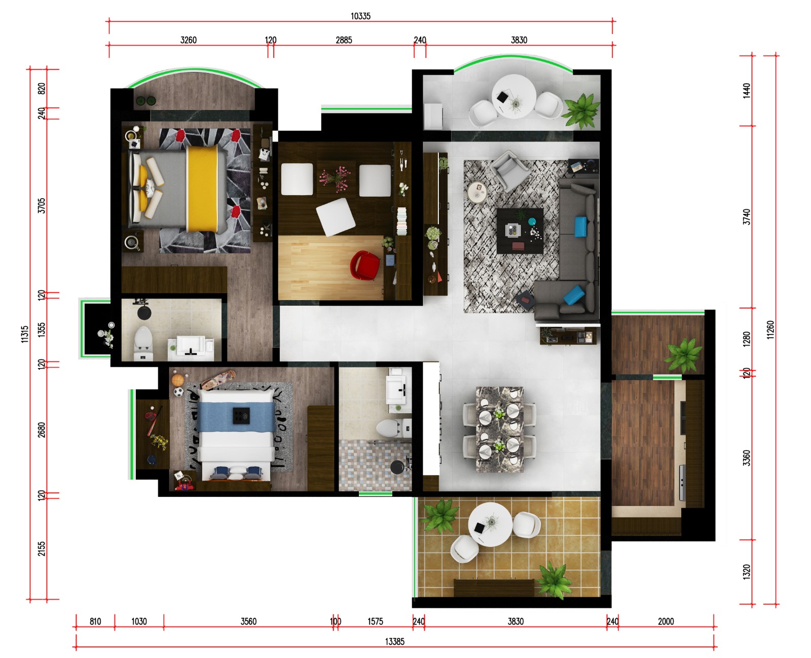 清爽干凈103㎡現(xiàn)代風(fēng)三居室德維爾衣柜商城（圖）_1