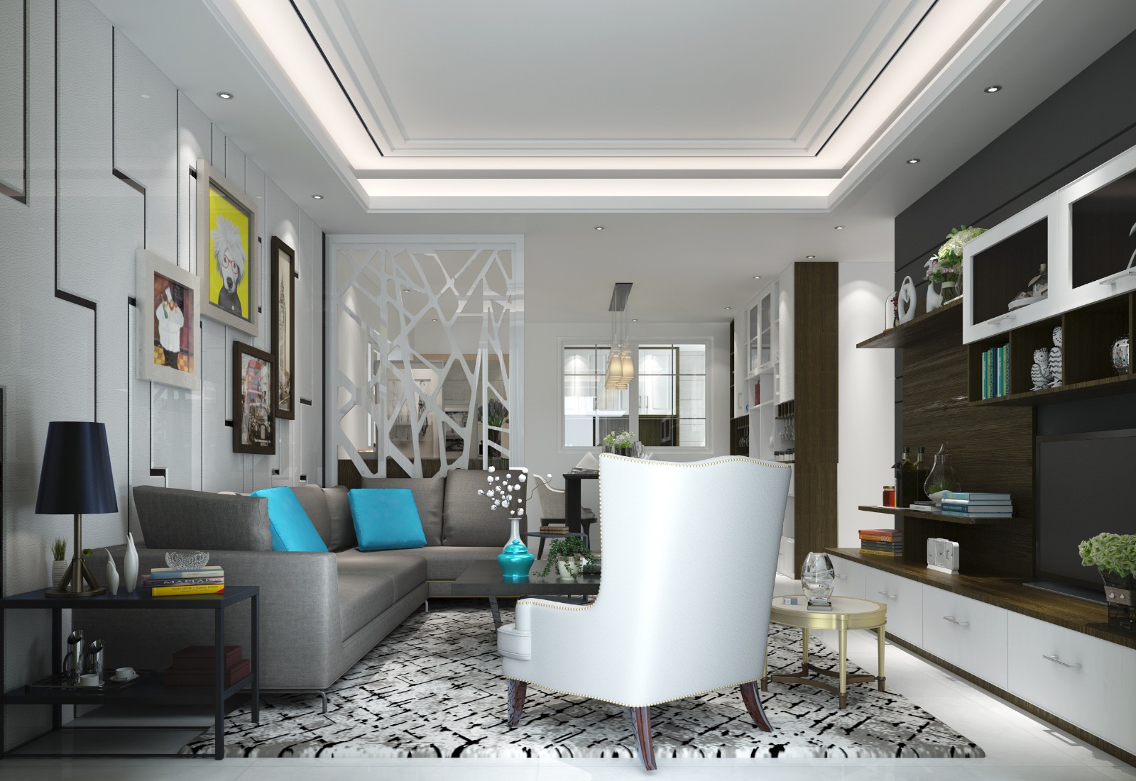 清爽干凈103㎡現(xiàn)代風(fēng)三居室德維爾衣柜商城（圖）_2