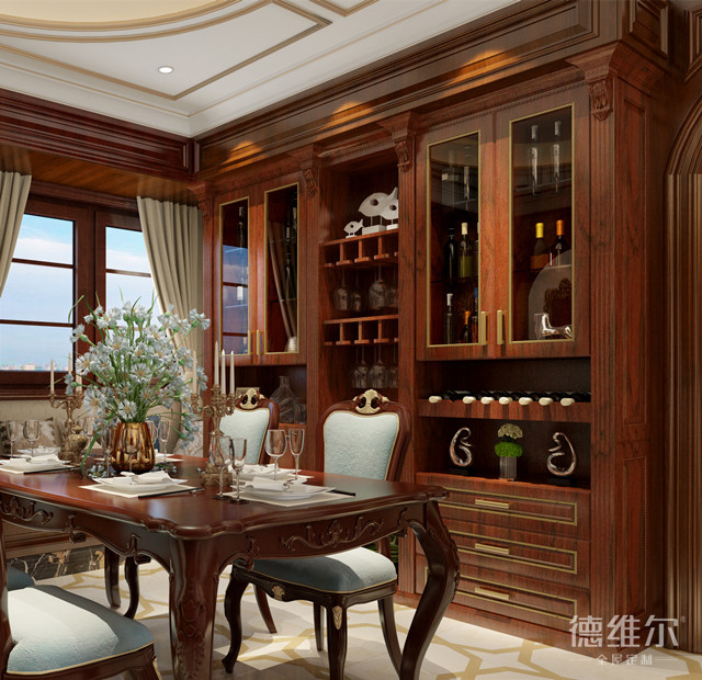 這才是大氣的酒柜設(shè)計！德維爾衣柜商城（圖）_1