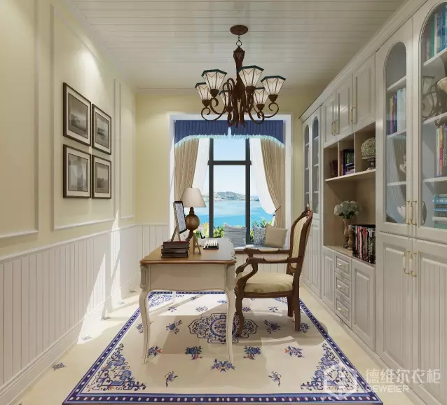 為什么叫地中海風書房【德維爾衣柜商城】（圖）_2