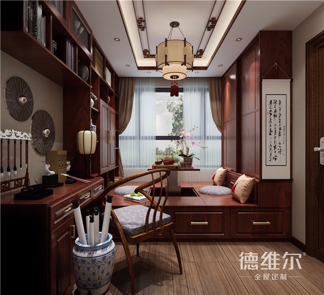 武昌古典式中式書房設(shè)計(jì)你見過沒？德維爾商城就有（圖）_2