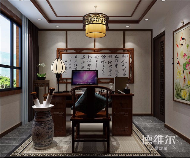 武昌古典式中式書房設(shè)計(jì)你見過沒？德維爾商城就有（圖）_4