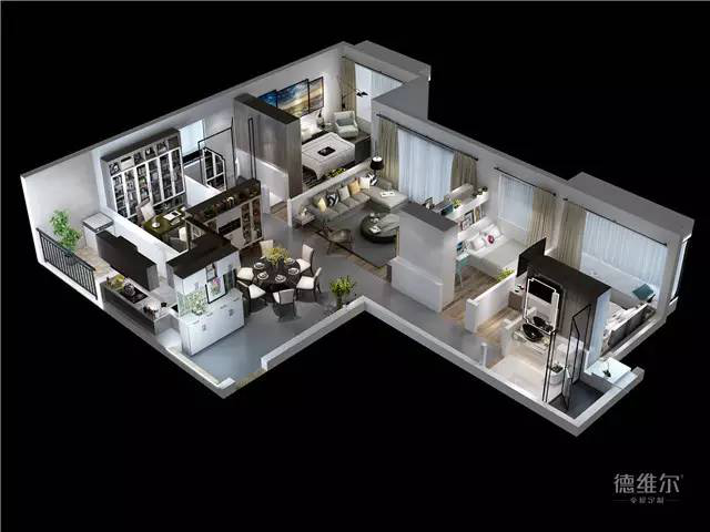 干貨 126㎡4室2廳裝修效果圖！德維爾衣柜商城（圖）_2