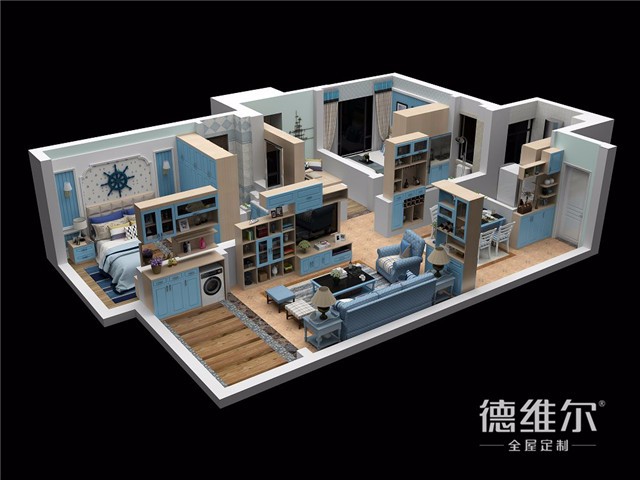 經(jīng)典地中海風(fēng)格三室兩廳 定制家具德維爾商城（圖）_2