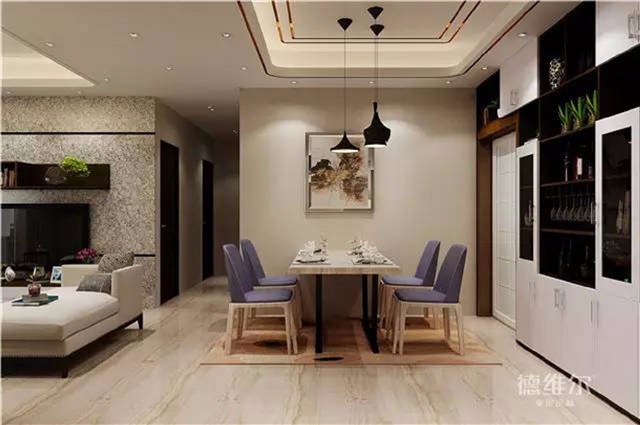 84㎡三室兩廳裝修案例【德維爾商城全屋定制家具】（圖）_5