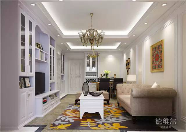 簡歐風(fēng)格三室兩廳裝修案例 全屋定制來德維爾商城（圖）_1