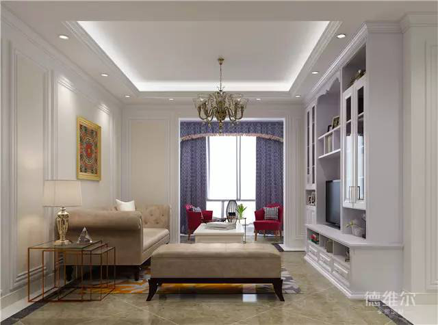 簡歐風(fēng)格三室兩廳裝修案例 全屋定制來德維爾商城（圖）_4