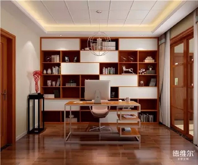 經(jīng)典現(xiàn)代風(fēng)書房定制案例！德維爾商城定制家具（圖）_6