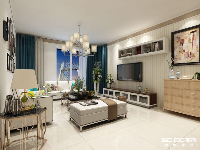 現(xiàn)代簡約風格-【瑞府】-溫馨氣息-石家莊實創(chuàng)裝飾（圖）_1