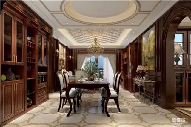 三套輕奢歐美風餐廳配色秘籍 德維爾商城定制家具（圖）_2