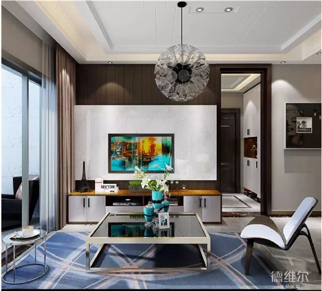 60㎡二房二廳現(xiàn)代風(fēng)裝修案例 全屋定制德維爾商城（圖）_3