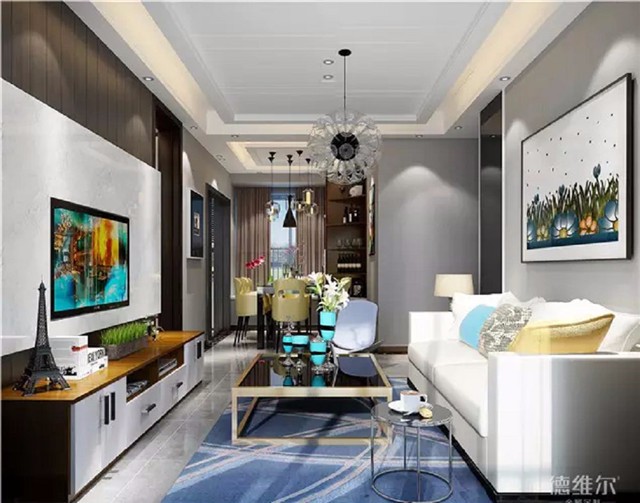 60㎡二房二廳現(xiàn)代風(fēng)裝修案例 全屋定制德維爾商城（圖）_4