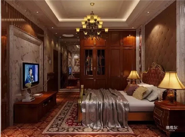 輕奢歐式臥室裝修效果圖！德維爾商城定制家具（圖）_4
