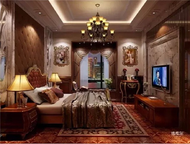 輕奢歐式臥室裝修效果圖！德維爾商城定制家具（圖）_5
