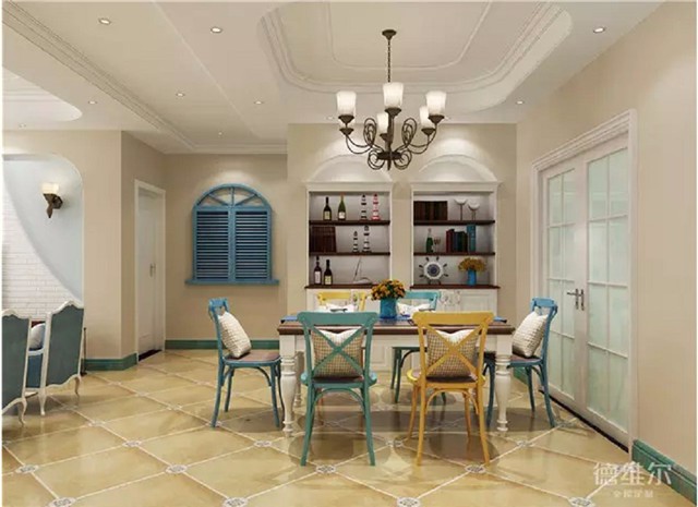 131㎡三室兩廳地中海風(fēng)裝修案例 全屋定制德維爾商城（圖）_3