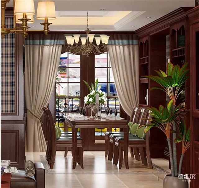 兩款深、淺色的簡歐風(fēng)餐廳裝修？德維爾商城定制家具（圖）_3