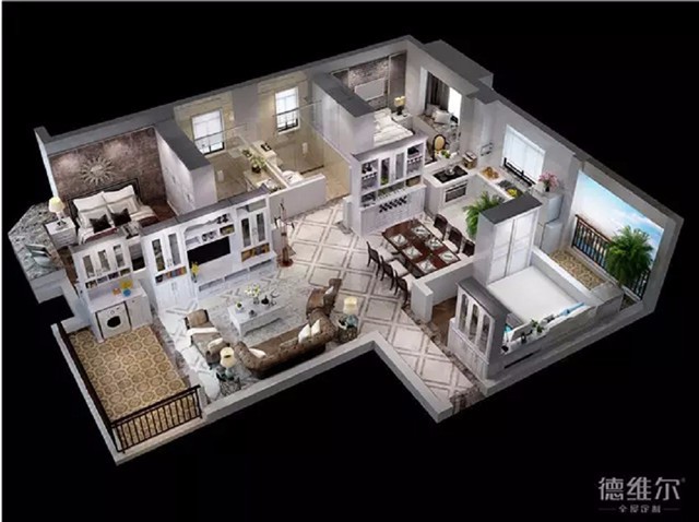 131㎡三房兩廳簡歐風(fēng)定制家具案例 德維爾商城DWEJIA（圖）_1