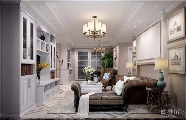 131㎡三房兩廳簡歐風(fēng)定制家具案例 德維爾商城DWEJIA（圖）_3