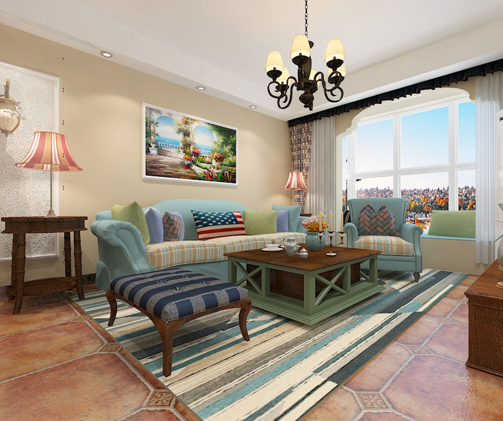 美式風(fēng)格-【東勝紫御府】-清新美式家-石家莊實(shí)創(chuàng)裝飾（圖）_2