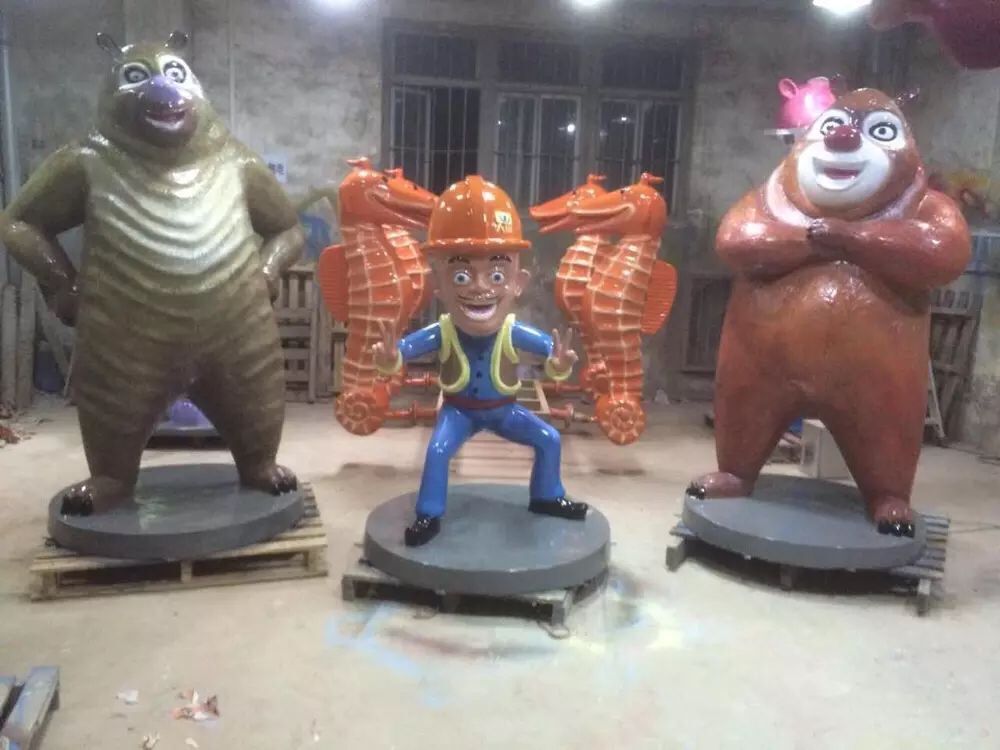 茂名滑梯系列廠家玻璃鋼工藝品熊出沒組合生產(chǎn)廠家_1
