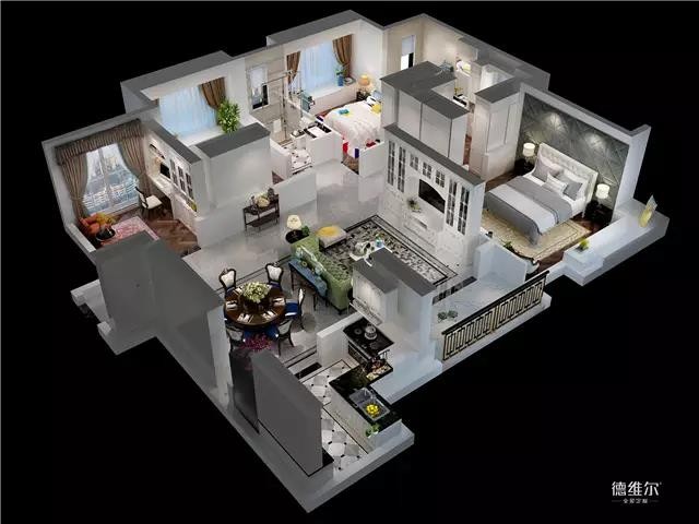 140㎡四房兩廳簡歐風(fēng)裝修案例 定做家具德維爾商城（圖）_1