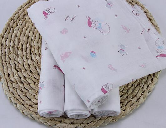 橋一芳母嬰紗布寶貝熊純棉雙層印花紗布面料批發(fā)_3