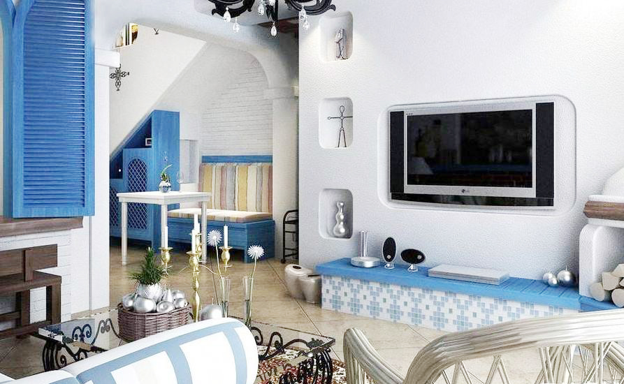 濟(jì)南客廳裝修背景墻裝修（圖）_1