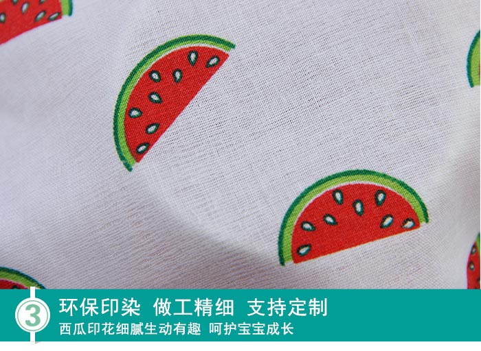 彩色西瓜印花母嬰紗布新款上市_3