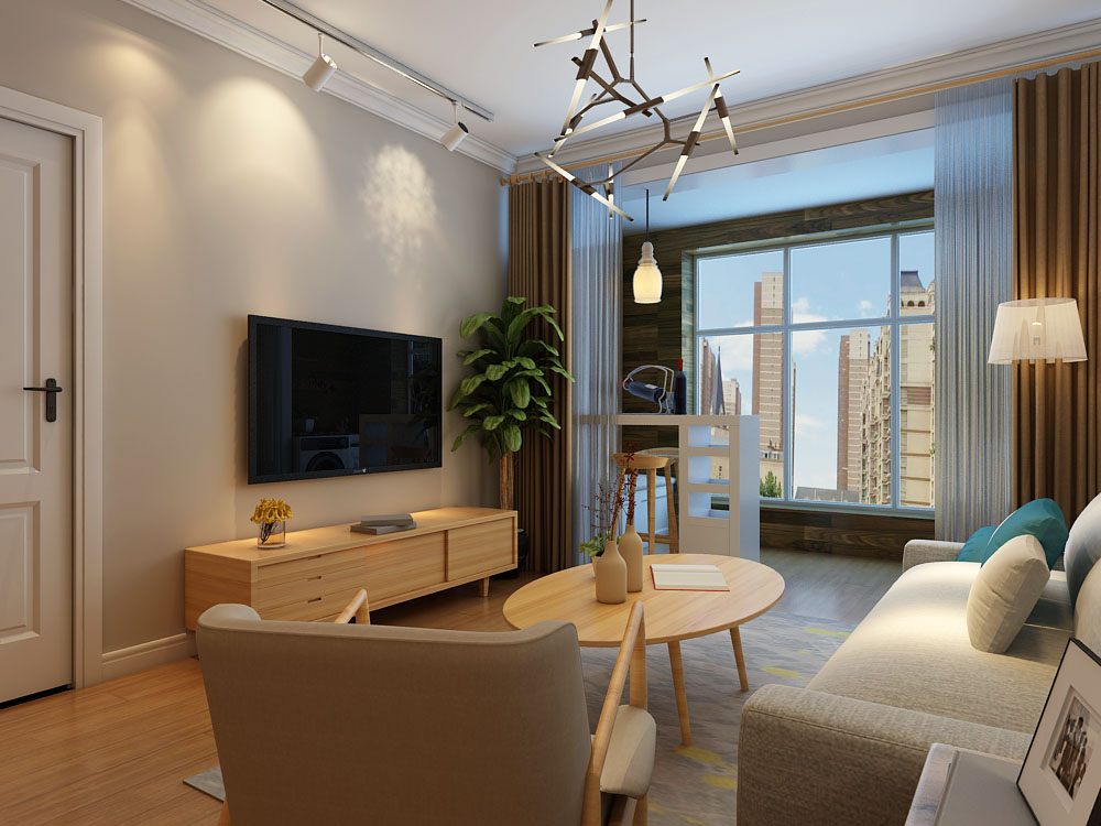 北歐風(fēng)格-【保利花園88平米】-點(diǎn)·線·面-石家莊實(shí)創(chuàng)裝飾（圖）_1