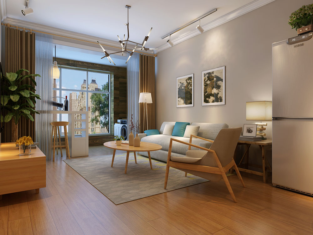 北歐風(fēng)格-【保利花園88平米】-點(diǎn)·線·面-石家莊實(shí)創(chuàng)裝飾（圖）_2