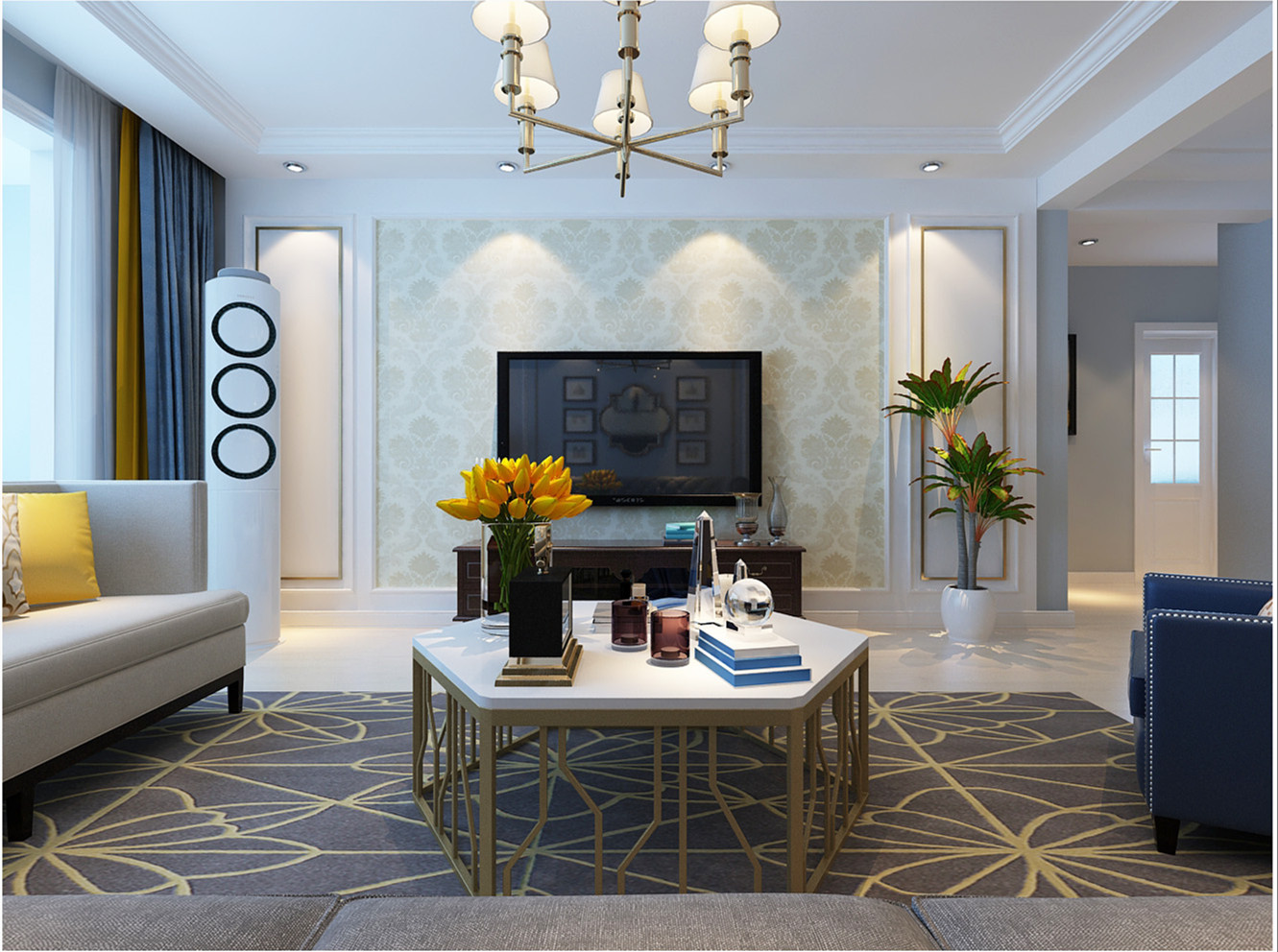 美式風格-【牡丹園159平米】-夏沫的幸福-石家莊實創(chuàng)裝飾（圖）_1