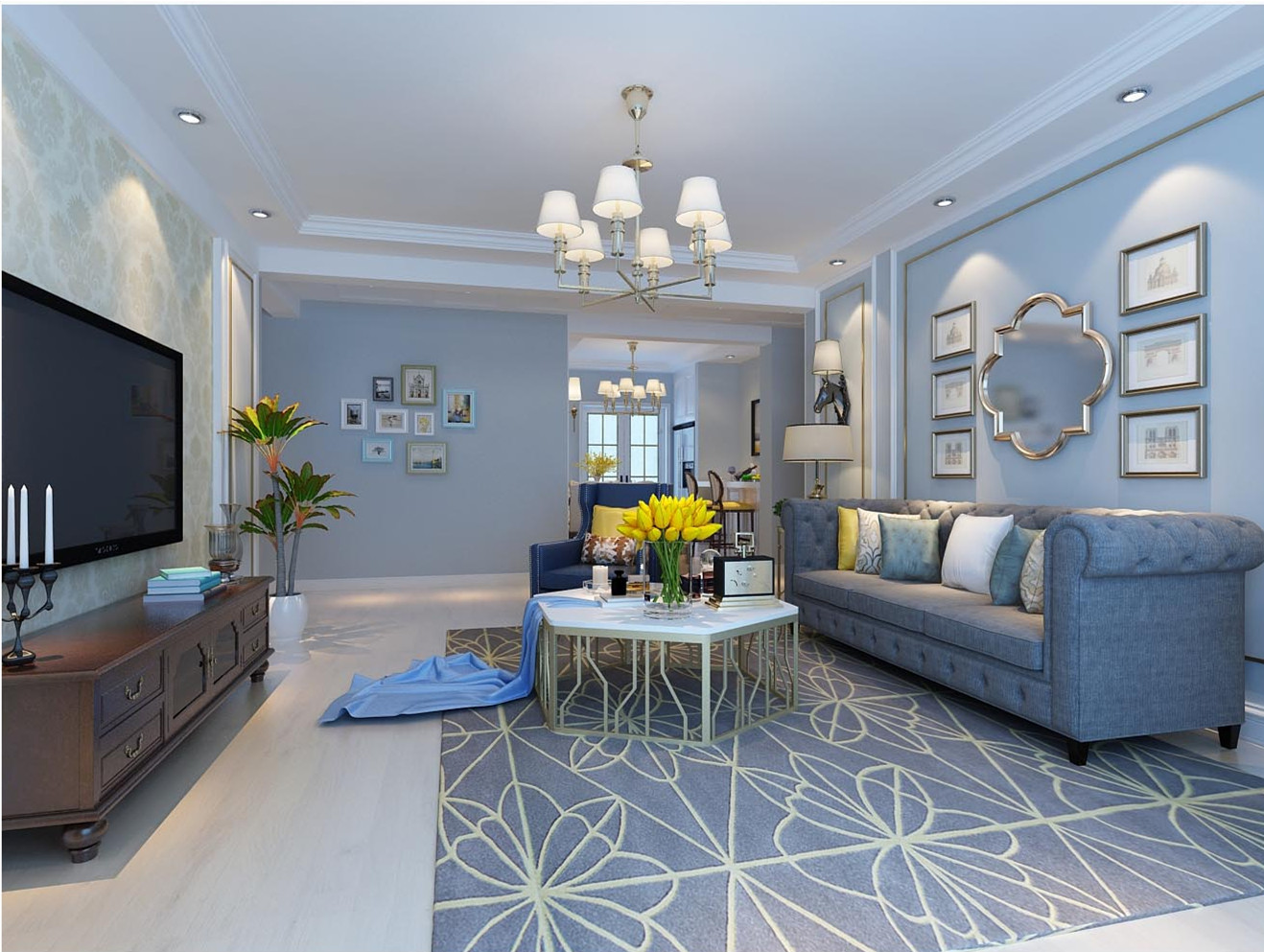 美式風格-【牡丹園159平米】-夏沫的幸福-石家莊實創(chuàng)裝飾（圖）_2