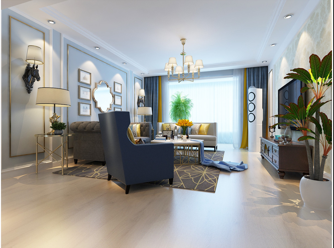 美式風格-【牡丹園159平米】-夏沫的幸福-石家莊實創(chuàng)裝飾（圖）_3