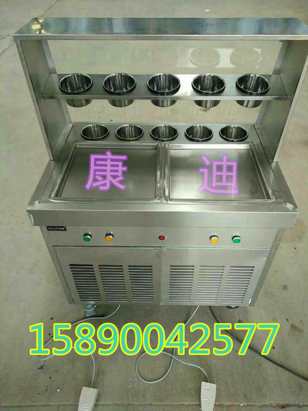 休閑冷飲加盟：泰國(guó)炒冰淇淋卷機(jī)器-炒酸奶卷設(shè)備哪里有賣多少錢一臺(tái)？_1