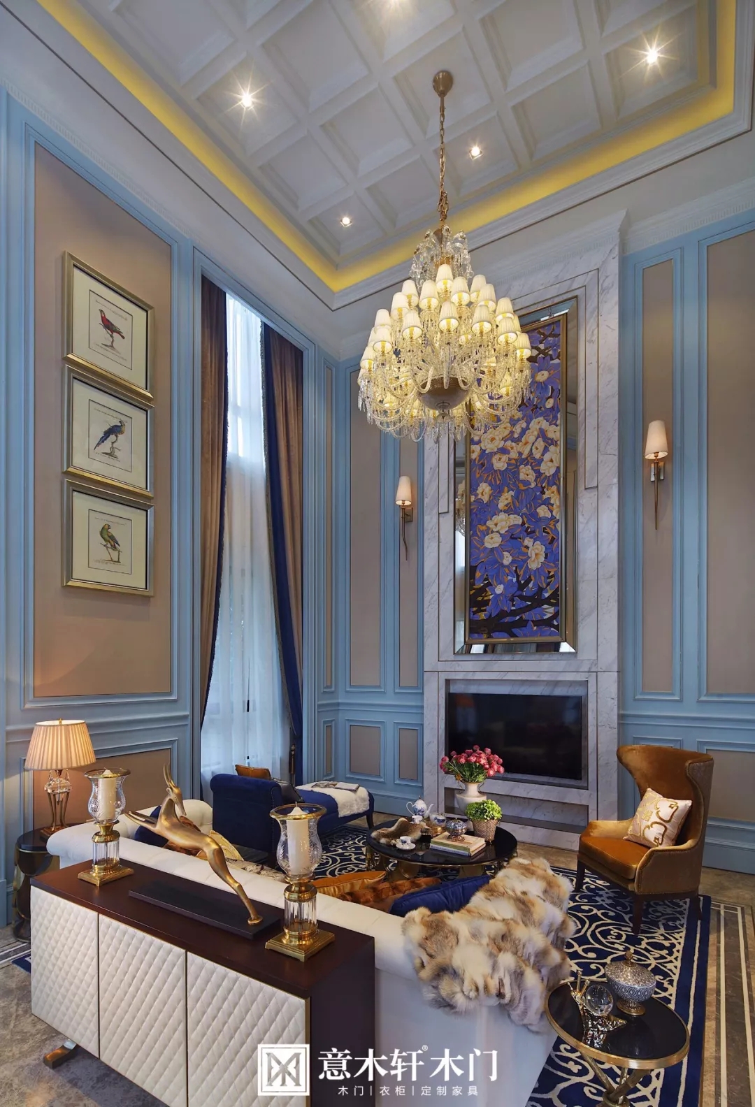 意木轩整装案例,用蓝色经典缔造欧式风格的优雅与贵气（图）_6